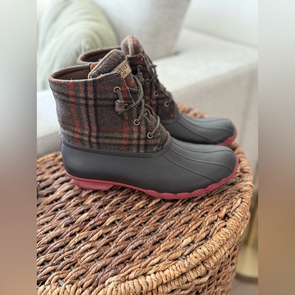 Sperry Plaid Wool Duck Boots